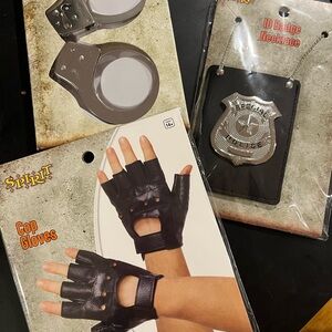 Police Costume Set with Badge, Handcuffs, and Gloves